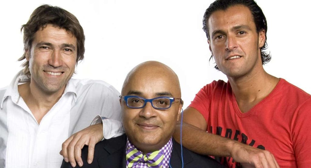 Andrés Montes con Julio Salinas y Kiko.