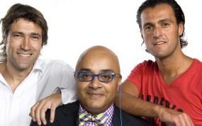 Andrés Montes con Julio Salinas y Kiko.