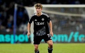 Nico Paz, durante un partido del Como.