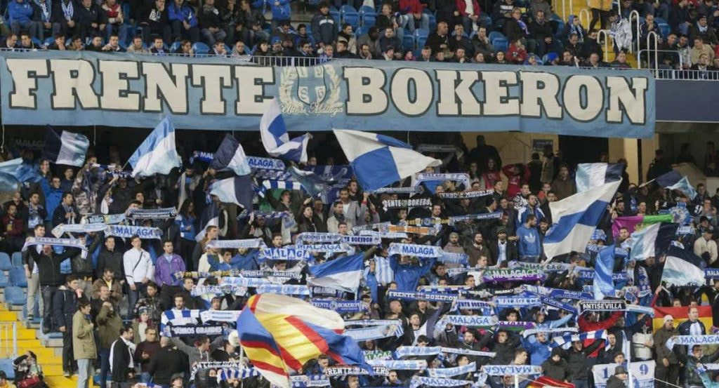 La afición radical del Málaga, el Frente Bokeron.