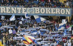 La afición radical del Málaga, el Frente Bokeron.