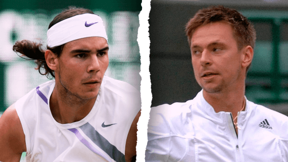 Nadal y Soderling, en Wimbledon 2007.