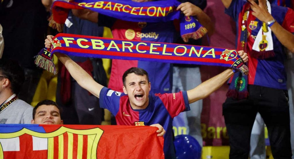 Aficionados del Barcelona.