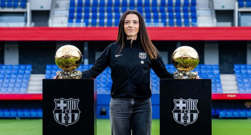 Aitana Bonmatí, este jueves, en la estadio Johan Cruyff de la Ciutat Esportiva Joan Gamper.