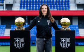 Aitana Bonmatí, este jueves, en la estadio Johan Cruyff de la Ciutat Esportiva Joan Gamper.
