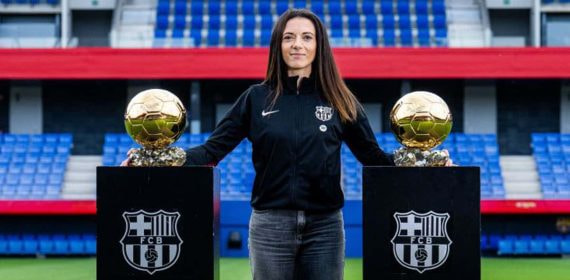 Aitana Bonmatí, este jueves, en la estadio Johan Cruyff de la Ciutat Esportiva Joan Gamper.