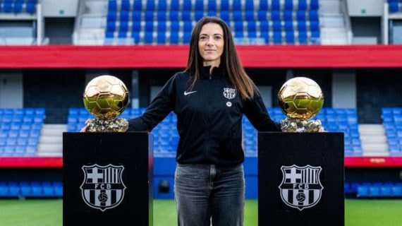 Aitana Bonmatí, este jueves, en la estadio Johan Cruyff de la Ciutat Esportiva Joan Gamper.
