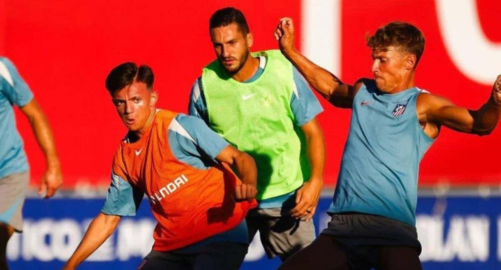 Rubén Gómez, con el Atlético de Madrid.