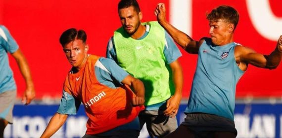 Rubén Gómez, con el Atlético de Madrid.