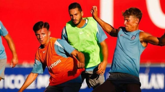 Rubén Gómez, con el Atlético de Madrid.