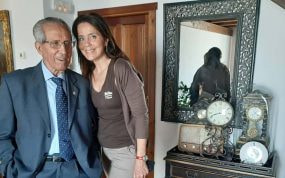 Bahamontes, junto a su hija adoptada.
