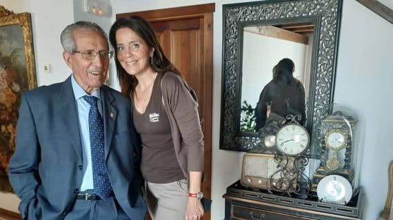 Bahamontes, junto a su hija adoptada.
