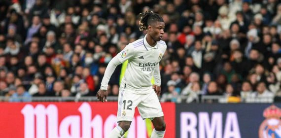Camavinga, en un partido con el Real Madrid.