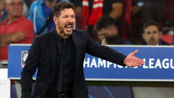 El Cholo, durante el partido contra el Benfica.