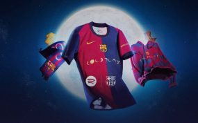 La camiseta del Barcelona con el logo de Coldplay.