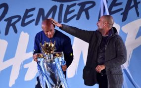 Vincent Company y Pep Guardiola, durante su etapa en el Manchester City.