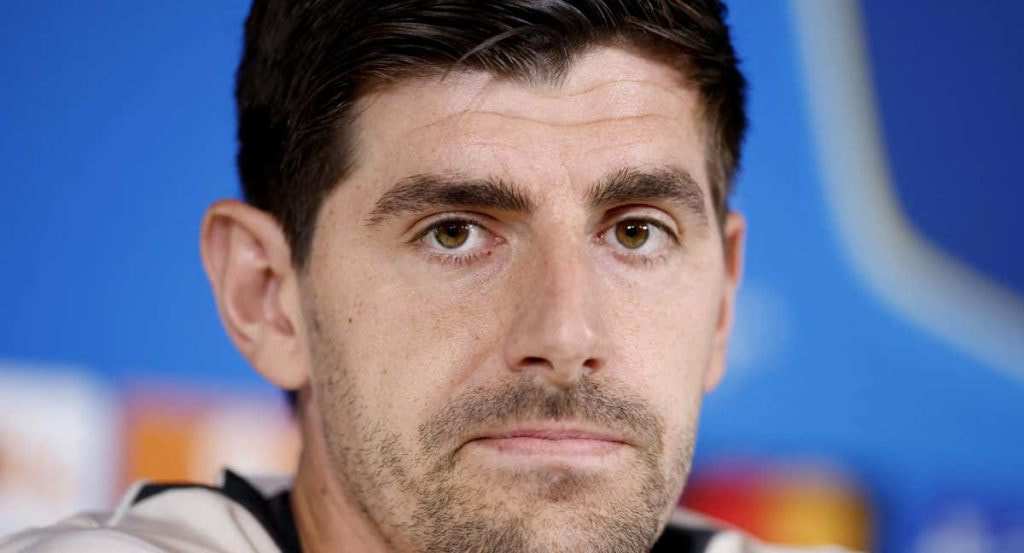 Thibaut Courtois, durante la rueda de prensa.