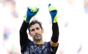 Diego López, en uno de sus partidos de despedida con el RCDE Espanyol.