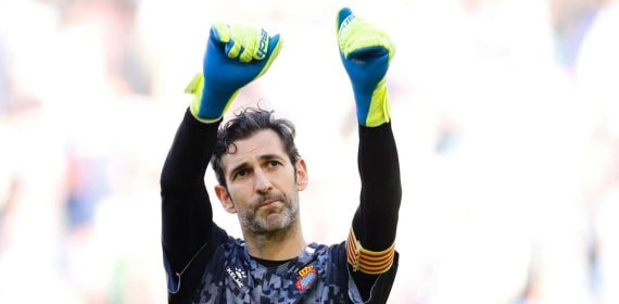 Diego López, en uno de sus partidos de despedida con el RCDE Espanyol.