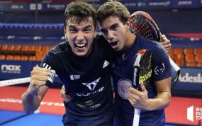 Ale Galán y Juan Lebrón celebran una victoria cuando formaban pareja.