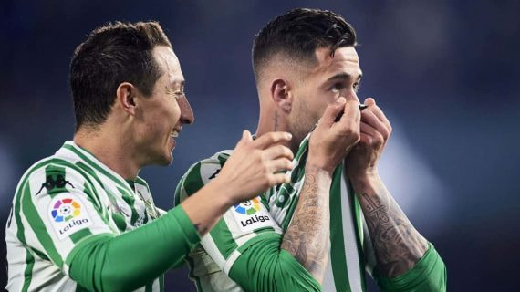 Sergio León celebra su gol en el Betis-Espanyol del 30 de enero del 2019, el día que cambió su destino.
