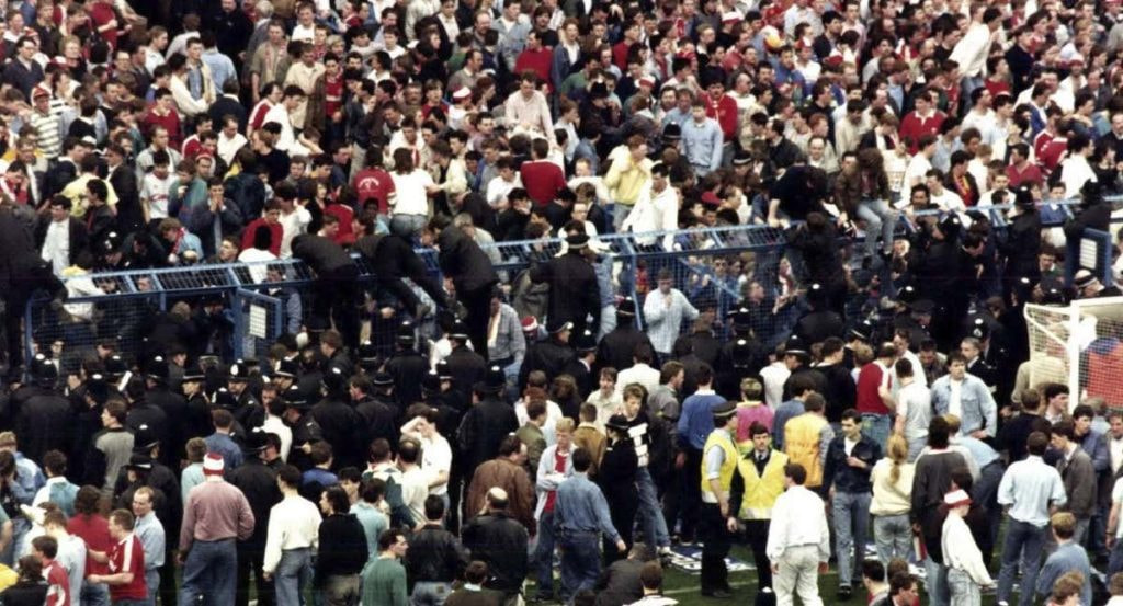 Imagen de la tragedia de Hillsborough.