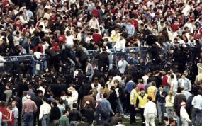 Imagen de la tragedia de Hillsborough.