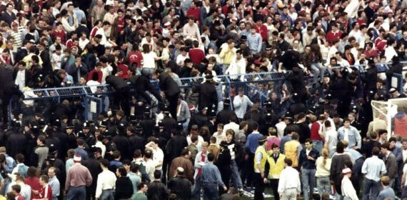 Imagen de la tragedia de Hillsborough.