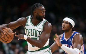 Jaylen Brown, en un partido con los Celtics.