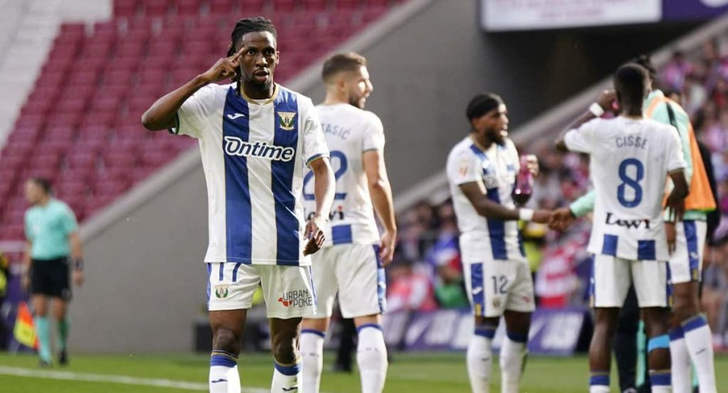 Un jugador del Leganés en un partido de Liga.