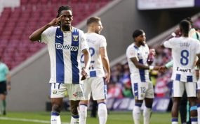 Un jugador del Leganés en un partido de Liga.