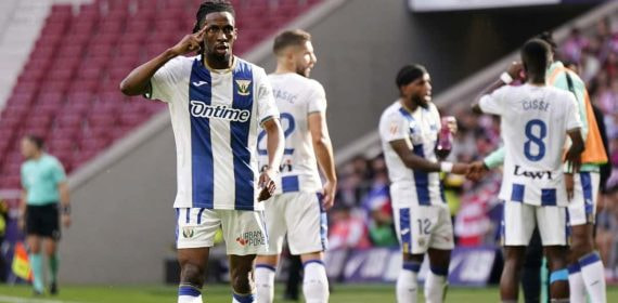 Un jugador del Leganés en un partido de Liga.