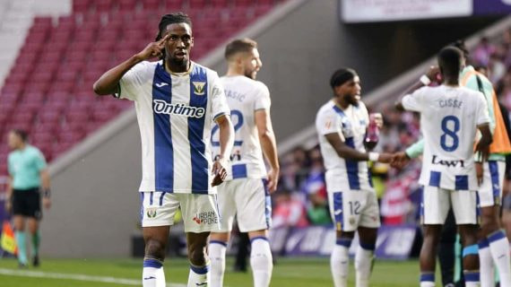 Un jugador del Leganés en un partido de Liga.