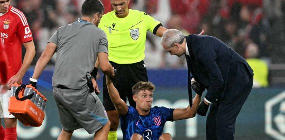 Marcos Llorente, lesionado contra el Benfica.