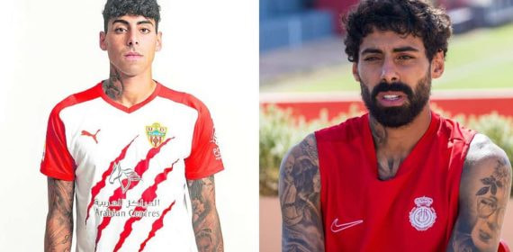 Samu Costa, durante su etapa en el Almería y ahora en el Mallorca.
