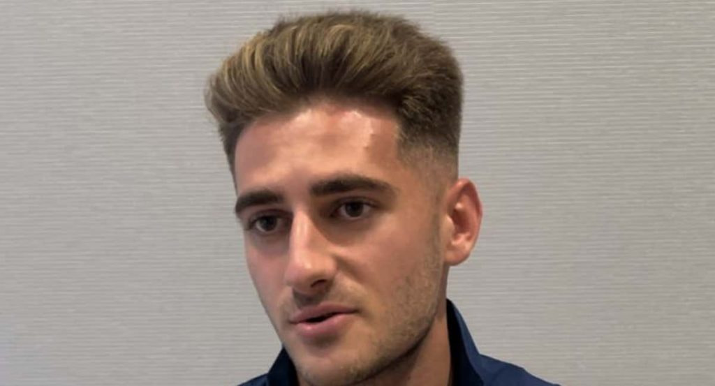 Robert Navarro, durante la entrevista con Relevo en el hotel de concentración de la Sub-21.