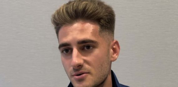 Robert Navarro, durante la entrevista con Relevo en el hotel de concentración de la Sub-21.