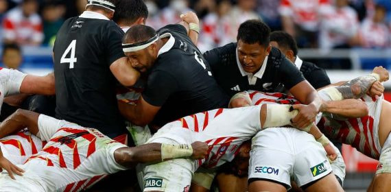 Partido de rugby entre Japón y Nueva Zelanda.