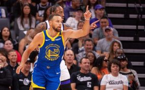 Stephen Curry durante un partido de la NBA.