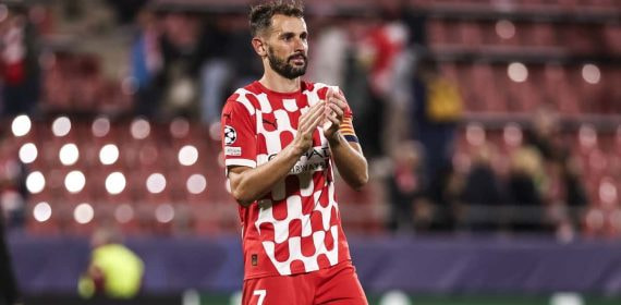 Stuani, en el partido ante el Slovan Bratislava.