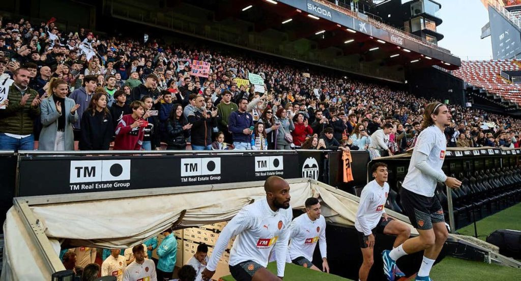 Afición del Valencia en Mestalla.