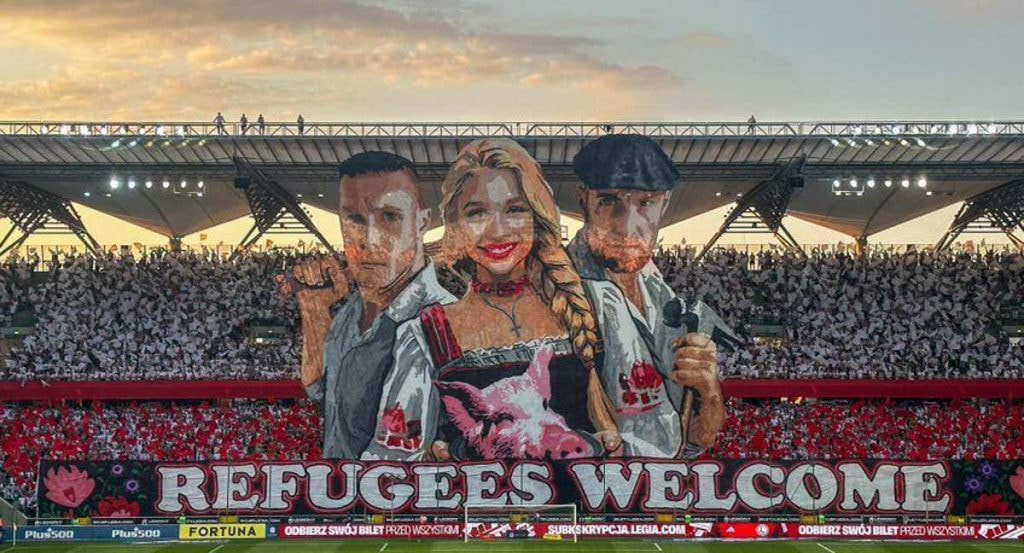Imagen de uno de los polémicos tifos de la Zyleta.