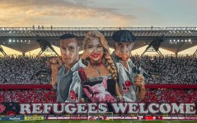 Imagen de uno de los polémicos tifos de la Zyleta.