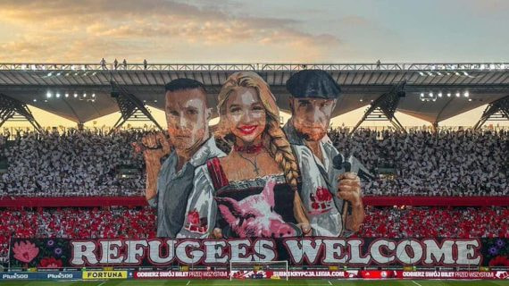 Imagen de uno de los polémicos tifos de la Zyleta.