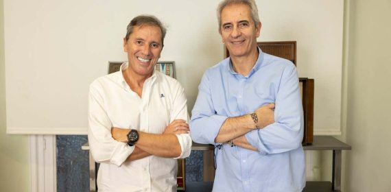 Paco González y Manolo Lama, en la sede de COPE tras la entrevista.