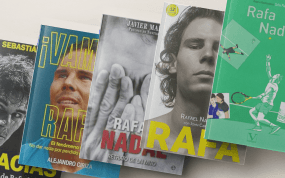 Algunos de los libros que se han publicado sobre la figura de Rafael Nadal.