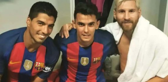 Nili, en el vestuario junto a Messi y Suárez