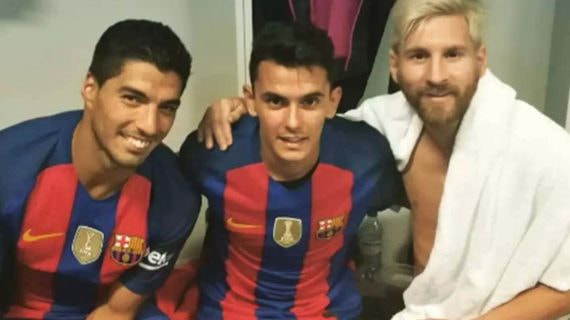 Nili, en el vestuario junto a Messi y Suárez