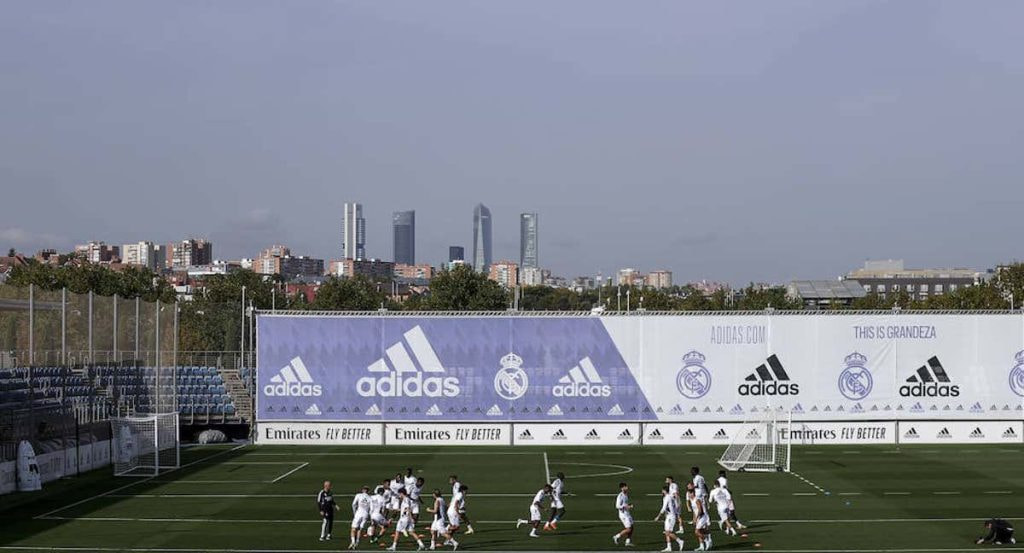 El Real Madrid, entrenándose en Valdebebas.