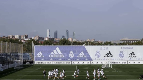 El Real Madrid, entrenándose en Valdebebas.